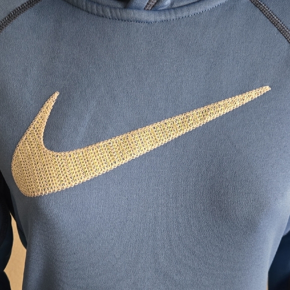 Nike Royal Blue Therma-Fit  Hoodie with a Embroidered Metallic Logo - Picture 3 of 6